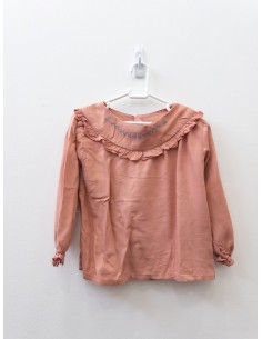 top manga larga rosado, deshilachado