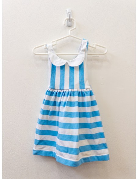 vestido rayas celestes, desgastado