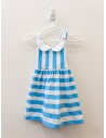 vestido rayas celestes, desgastado