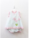 set rayas turquesas pastel y rosado
