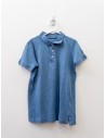 camiseta tipo polo celeste