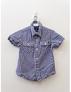 camisa cuadros azules con blanco