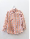 camisa cuadros naranjas con celestes