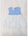 vestido falda elefantes celestes y top tejido celeste