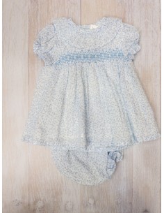 vestido hojas celestes