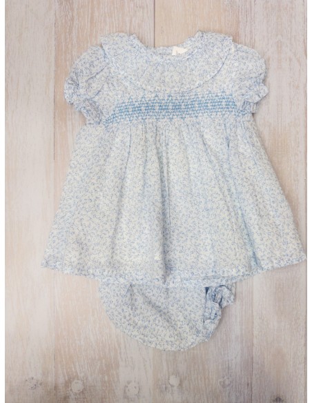 vestido hojas celestes