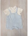 enterizo camisa blanca con romper celeste