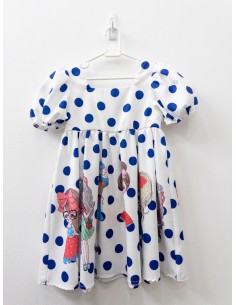 vesitido bolas azules con muñecas