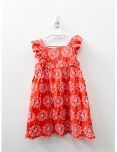 vestido brocado salmon