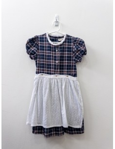 vestido cuadros azules con lineas verdes