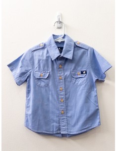 camisa manga corta celeste