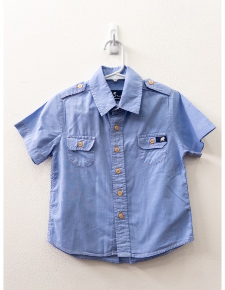 camisa manga corta celeste