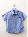 camisa manga corta celeste