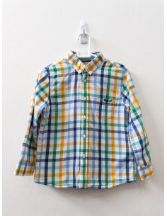 camisa manga larga cuadros verde, azul, celeste