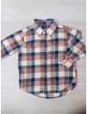 camisa manga larga cuadros naranja, azul, verde