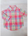 camisa manga corta rosadas con cuadros amarillo