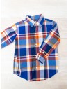 camisa cuadros azules, naranja, violeta