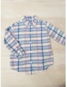 camisa cuadros lilas y azules, y menta