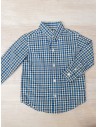 camisa cuadros azules y verdes y blanco