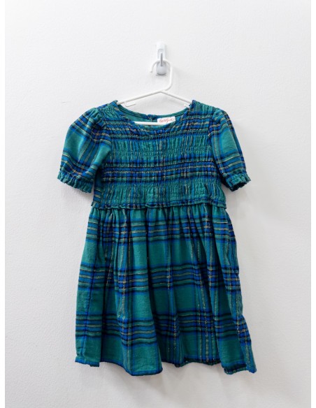vestido verde con azul