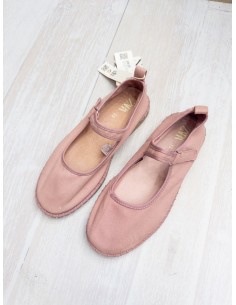 zapatos tela rosados