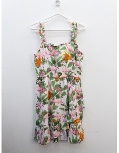 vestido blanco con flamingos