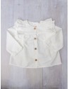 camisa manga larga de vuelos blanca
