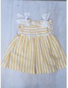 vestido rayas mostaza y blanca