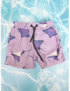 pantalon de baño lila de mantarayas