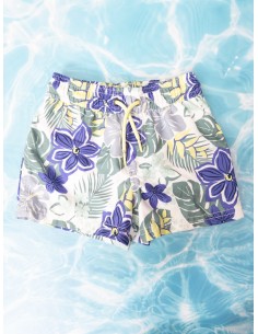 pantalon de baño flores azules y verdes