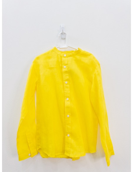 camisa amarilla lino