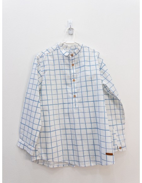 camisa cuadros celestes