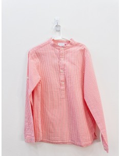camisa rosada rayas blancas