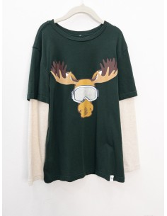 camiseta manga larga verde con reno