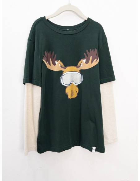 camiseta manga larga verde con reno