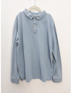 polo celeste manga larga