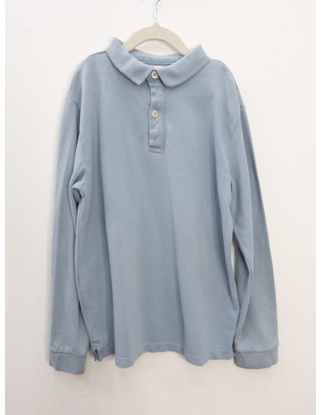 polo celeste manga larga