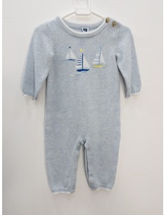 camisa lino azul con rayas blancas