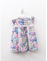 vestido flores azules beige verdes