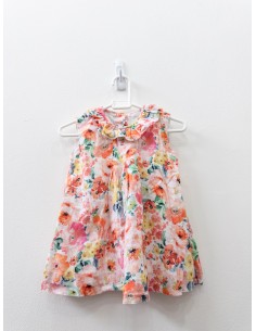 vestido flores salmon y rosadas