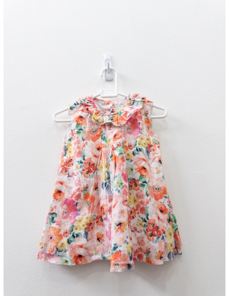 vestido flores salmon y rosadas