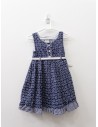 vestido azul con dibujos blancos