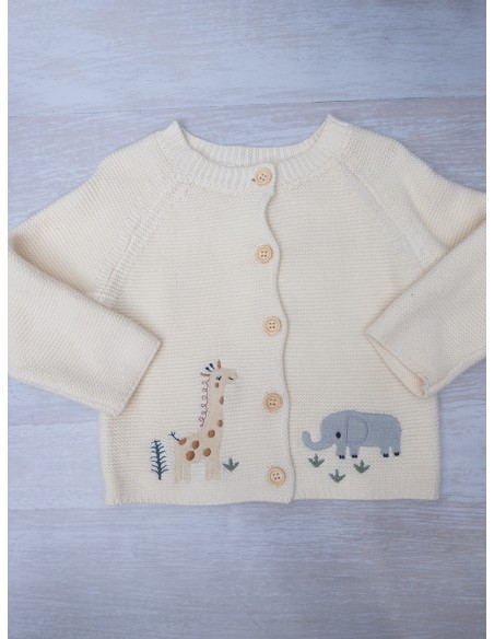 sueter beige de jirafa y elefante