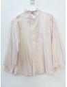 camisa rayas salmon y cafes