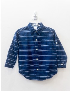 camisa azul rayas blancas