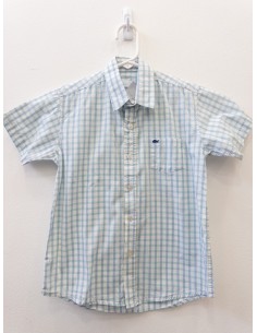 camisa cuadros celestes y verdes