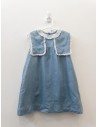 vestido lino celeste