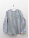 camisa celeste rayas amarillas
