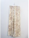 set blusa y pantalon beige con bordado de flores