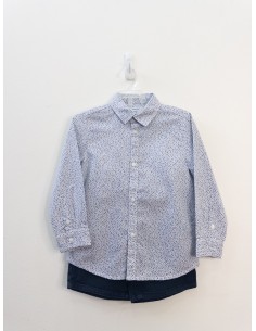 set camisa de flores azules y short azul